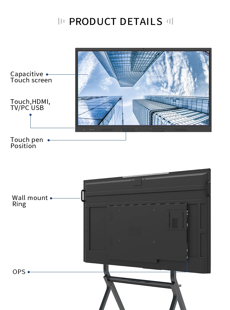 Factory 2023 The Latest 55 65 75 Inch Multi-Touch Interactive Whiteboard Tablet Wholesale Smart Board for Sale