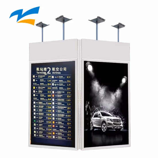 Advertising Double Sided Hanging Display Digital Signage LCD High Brightness LCD Digital Advertising Transparent Screen Display